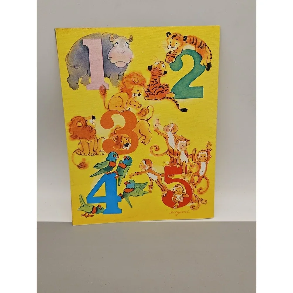 Vintqge 1974 Whitman Cloth Baby Counts Book Nontoxic Wipes Clean